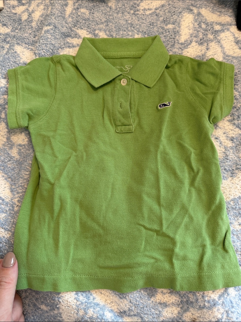 Vineyard Vines Boys' Bright Green Polo with Whale Patch